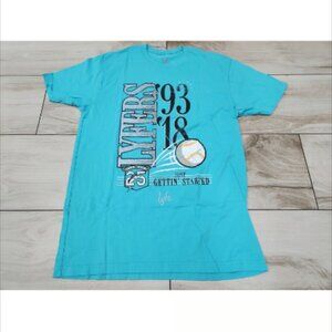 Vtg Adult Miami Marlins MLB Small Men Blue Baseball Logo Sports T-shirt Large